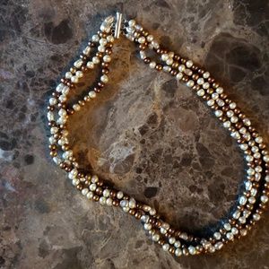 Triple Strand Pearl Necklace